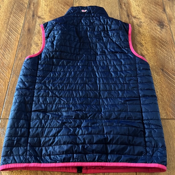 Vineyard Vines Performance Vest Girls Large Navy Pink - Picture 6 of 11